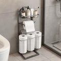 Toilet Paper Holder Stand Freestanding with Storage Basket for Bathroom