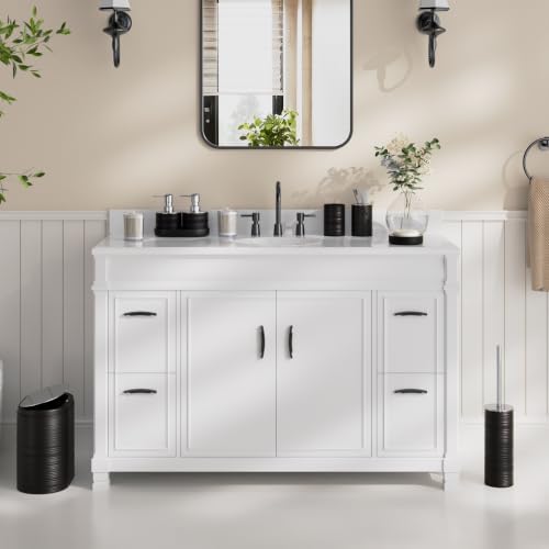 Bathroom Set, 10PC Bathroom Accessory Set, Black Bathroom Accessories, Black Bathroom Set with Trash Can, Soap Dispensers