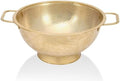 Gold Strainer for Kitchen, 3QT, Stainless Steel Colander with Handle for Fruits Vegetables Cooking Food, Dishwasher Safe
