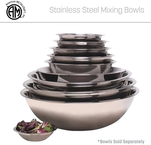American Metalcraft 16" Stainless Steel Mixing Bowl - 13-Quart Durable Metal Bowls for Mixing, Large Stainless Steel Bowl