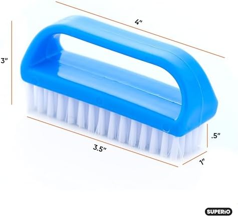 Superio Nail Scrubber Brush - All-Purpose Stiff Cleaning Brush for Fingernails, Toe, Foot & Hands - 24 Pack