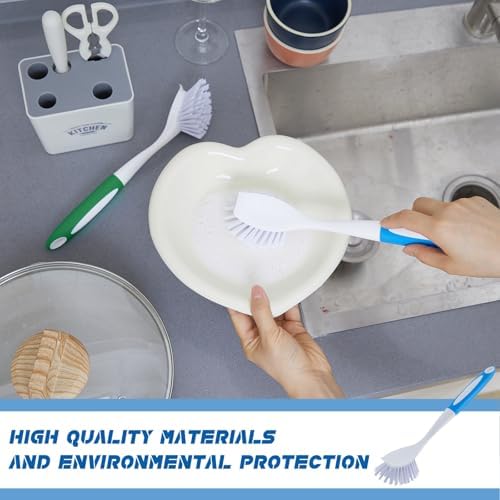 Hsei 6 Pcs Kitchen Scrub Dish Brush Bulk, Blue, Green
