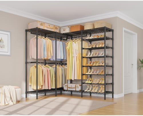 VIPEK S4 Clothes Rack with Shoe Shelves for Bedroom/Walk-In Closet, Black