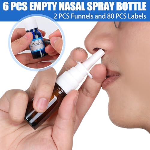 10 Pcs Nasal Spray Bottle Glass Empty Refillable