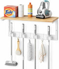 Upgraded Broom Holder Wall Mount with Shelf, Mop and Broom Organizer Wall Hanging, Cleaning Supplies Organizer (small)