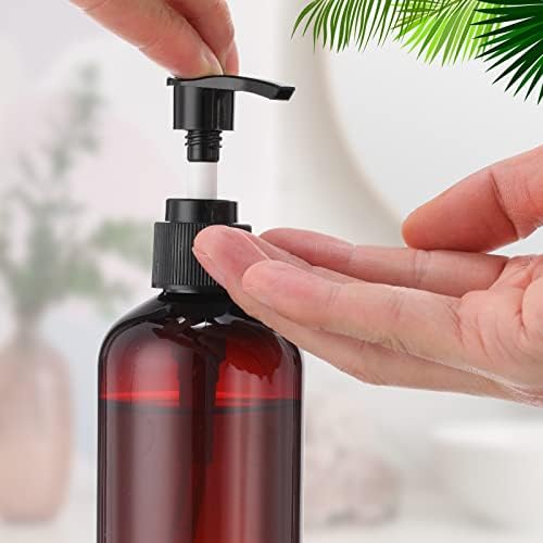 Eaasty 48 Pcs Pump Bottles Lotion Dispenser, 8oz Amber Bottles