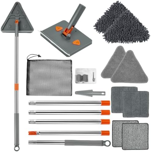 Base Board Cleaner Tool with Handle, Wall Cleaner Mop, 8 Pads