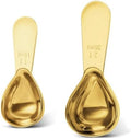 2 Pack Gold Coffee Scoop Set, 1 & 2 Tbsp Stainless Steel for Coffee Bar