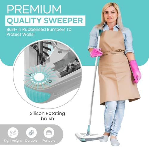 Zippi Sweeper Standard - 2026 New and Improved Lightweight Sweeper, Perfect for Short Carpet Hardwood and Tile, Triangular Design Allows for Sweeping in Corners, 30 Minutes Cleaning Time