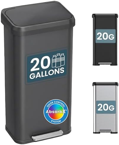 iTouchless SoftStep 20 Gallon/75L Extra-Large Step Trash Can w/Odor Filter