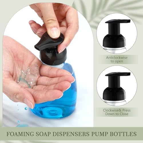 Nuenen 48 Pcs Foaming Soap Dispenser Pump Bottles,8oz Plastic, Black