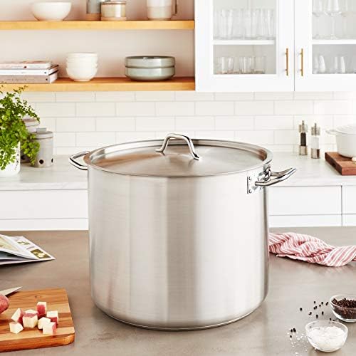 Winco 60 qt Stainless Steel Stock Pot with Cover