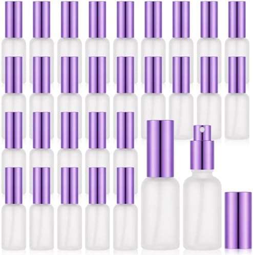 Roshtia 30 Pcs Glass Spray Bottle, 1 oz, Purple