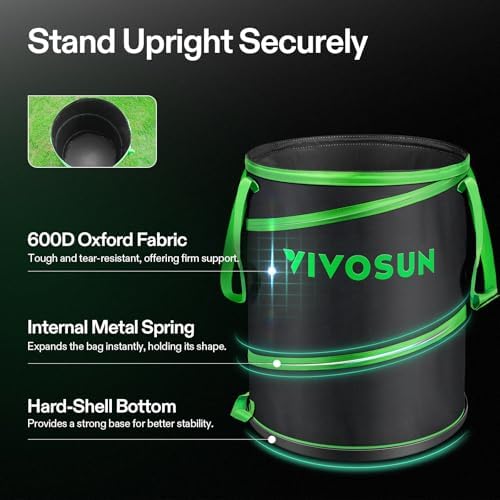 VIVOSUN 2-Pack 30-Gallon Collapsible Garden Bag, Yard Waste Containers