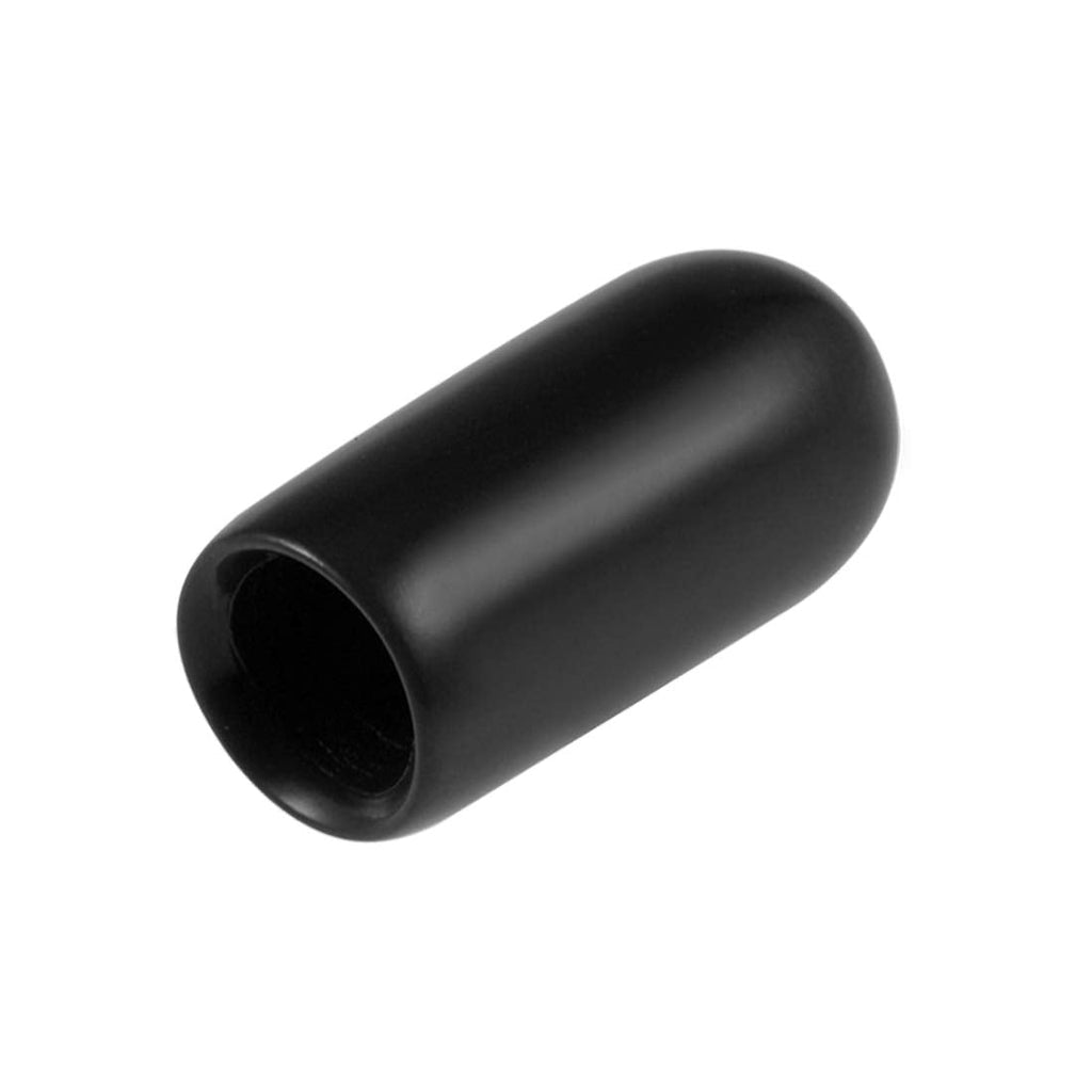 20pcs Rubber End Caps 5.5mm ID Vinyl Round Tube Bolt Cap Cover Thread Protectors Black (20 Count)