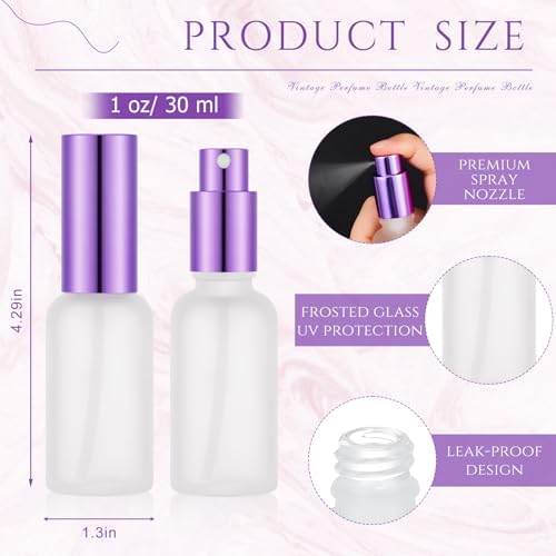 Roshtia 30 Pcs Glass Spray Bottle, 1 oz, Purple