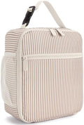 Lunch Box for Women Men Adult Insulated Lunch Bag Women Men Small Reusable Lunchbox for Work Picnic Travel (Brown Stripes)