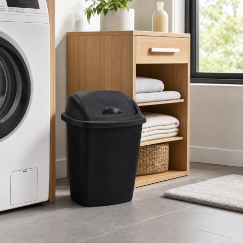 Pack of 4 Plastic Trash Can Wastebasket, 7 Gallon