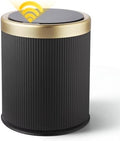 Automatic Bathroom Trash Can with Lid,Small Wastebasket Gold Black