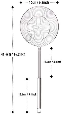 YFWOOD Spider Strainer Skimmer, Slotted Spoon for Cooking 6.3 Inch