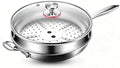 Toutrop 12.5Inch Titanium Wok with Lid,Titanium Wok Pan for Cooking,Non Stick Wok Pan With Steamer Basket,No Coating Titanium Frying Pans,PFAS/PFOA/PTFE Free Cookware
