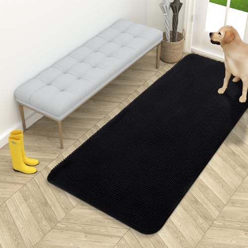 OLANLY Dog Door Mat for Muddy Paws 54x24, Super Absorbent Chenille Mud Mat