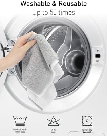 Fantasticlean Microfiber Cleaning Cloth Roll- 75 Sheets, 12" x 12" (White)