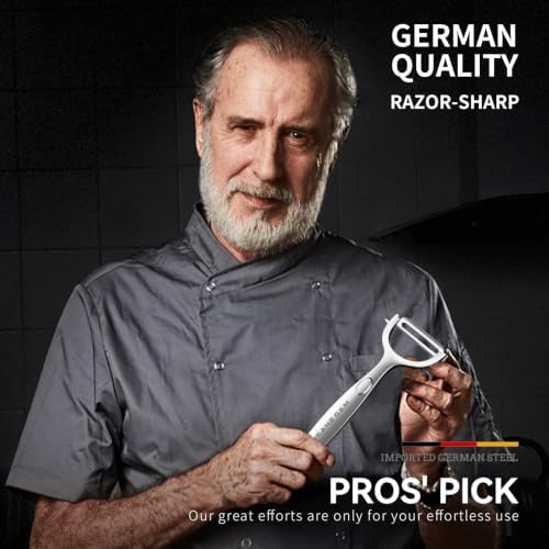 MAD SHARK Y & I Vegetable Peeler 2 Pack, Stainless Steel Serrated Blade Set