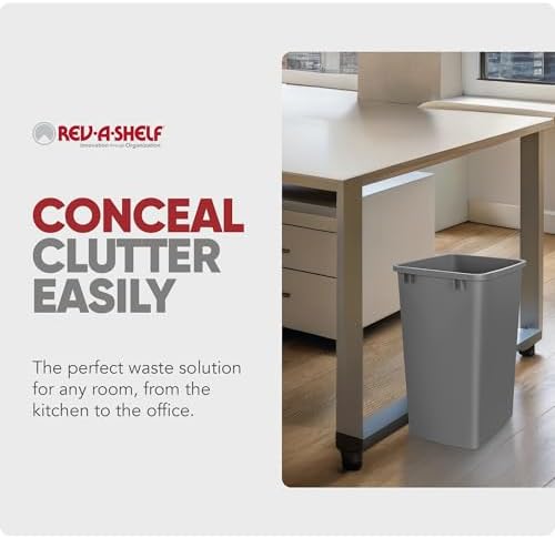 Rev-A-Shelf Double Pullout Garbage Trash Cans for Kitchen Cabinets, 35 Qt