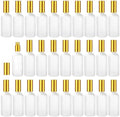 30 Pcs Frosted Glass Spray Bottles - 3.4 oz / 100 ml Refillable Empty Perfume Atomizer, Fine Mist Spray Bottle, Leak-Proof Reusable Containers for Travel, Essential Oils & Liquid Dispensing (Gold)