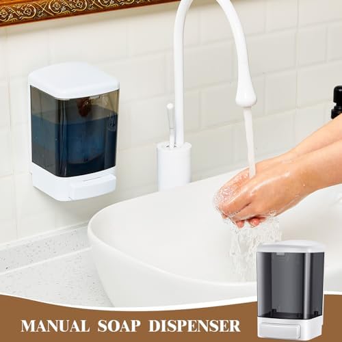 Hushee 4 Pcs Wall Mounted Soap Dispenser,33.8 Oz 1000 Ml,Black