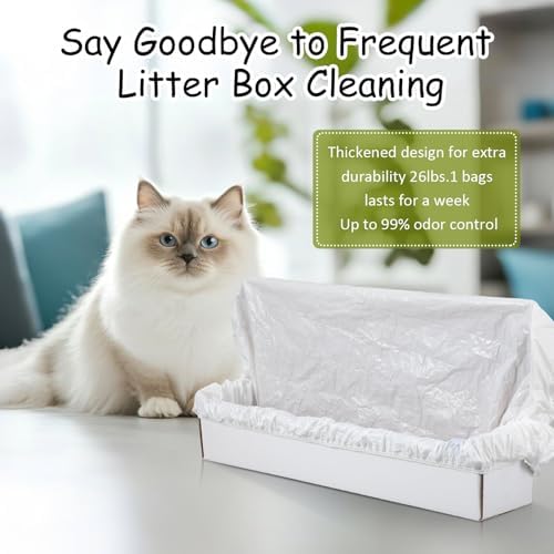 Honoson 100 Pcs Elastic Band Trash Bags for Popur X5 Self-Cleaning Litter Box Self Cleaning Litter Box Home Trash Bags for Cat Kitty (Clear)