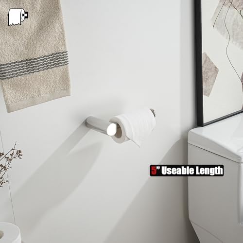 JQK Chrome Toilet Paper Holder, 5 Inch 304 Stainless Steel Thick 8mm Tissue Paper Dispenser for Bathroom, Hold Mega Rolls, Polished Chrome Wall Mount, TPH600-CH