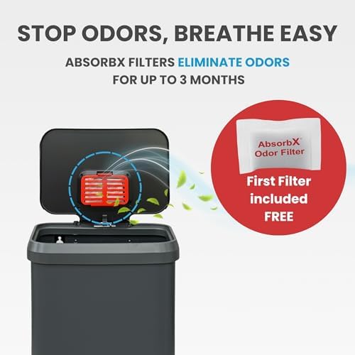 iTouchless SoftStep 20 Gallon/75L Extra-Large Step Trash Can w/Odor Filter