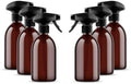 Pack of 6 - Amber Empty Plastic Squirt Bottles for Cleaning Supplies, 500ml - Hand Trigger Empty Spray Bottles for Gardening Home Cleaning - Heavy duty Industrial Refillable Mist Spray Bottles