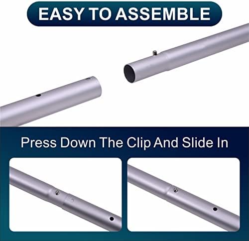 POOLAZA Pool Pole 16ft Heavy Duty,Detachable Aluminum Pole with Double Grip