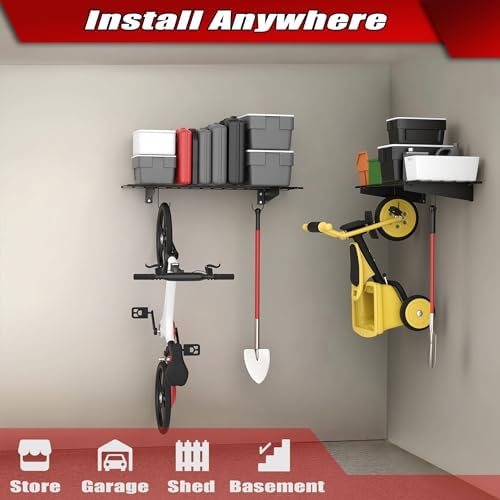 WALMANN 2-Pack Wall Mount Shelves, 45x15 in Wall Mounted Storage Shelves