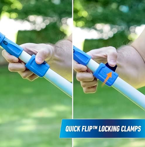 Unger Professional 2-in-1 Squeegee and Scrubber, 14” Window Cleaning Tool and 8’ Connect & Clean Pole, Essential Glass Supplies for Commercial and Residential Use, Microfiber Sleeve