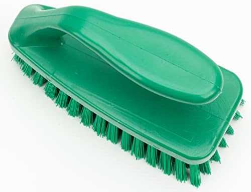 SPARTA Scrub Brush with Iron Shaped Handle and Stiff Bristles, Heavy Duty Scrubber Brush for Kitchen, Bathroom, Shower, Tile, Sink, Carpet and Bakepans, Polypropylene, 6 Inches, Green, (Pack of 6)