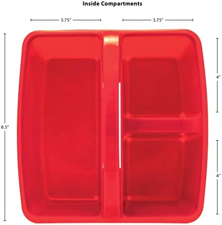 Teacher Created Resources Red Portable Plastic Storage Caddy 6-Pack for Classrooms, Kids Room, and Office Organization, 3 Compartment