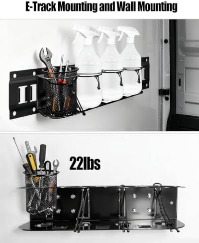 2 Pack E-Track Spray Bottle Holder for Vans Truck Enclosed Trailer Garage