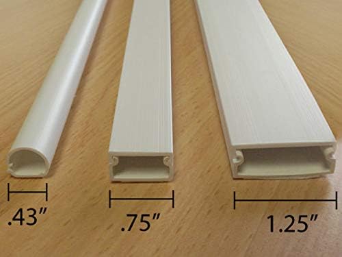 Kable Kontrol Wall Cord Cover Cable Raceways – Flat Elbow – 0.75” Width – 0.43” Height – 1 Pc/Pack | Paintable White PVC | TV Wire Concealer | Plastic Wire Conduit
