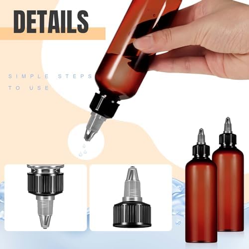 Barydat 12 Pcs 3.4 oz Squeeze Applicator Bottles for Hair Oiling, Amber