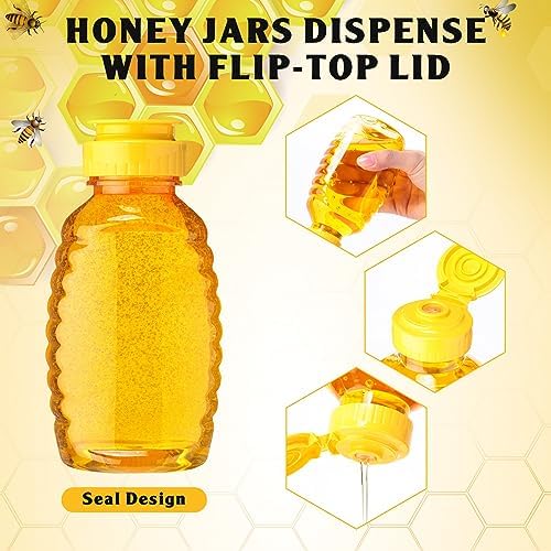 Didaey 72 Pack 16 oz Plastic Honey Bottles Squeeze Honey Container Flip Top