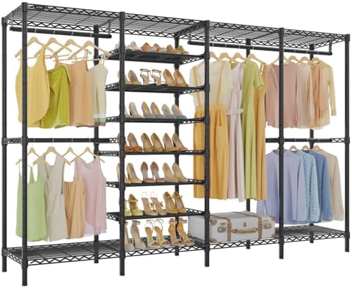 VIPEK S4 Clothes Rack with Shoe Shelves for Bedroom/Walk-In Closet, Black