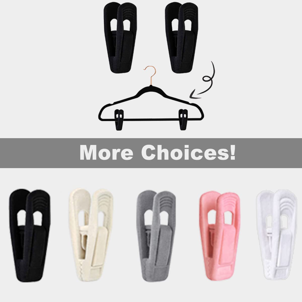 Black Velvet Hangers Clips 50 PCS