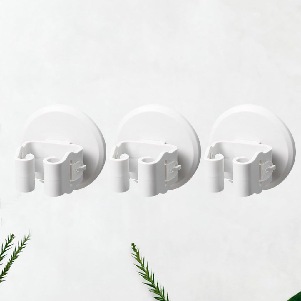 3pcs Mop Clamp and Broom Holder Suction Cup Wall Mount Anti