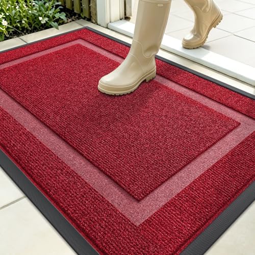 OLANLY Front Door Mat Outside 35x30, All-Season Heavy-Duty Rubber Doormat