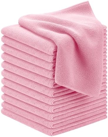 Avalon Towels Microfiber Cleaning Cloths (Value Pack of 12) - Size 12 x 12 Inches, Highly Absorbent Cleaning Rags, Lint Free, Reusable and Washable, Microfiber Towels for Cars