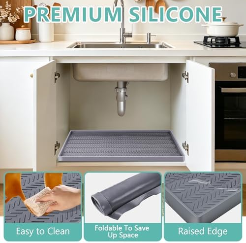 30" x 16" Under Sink Mat for Kitchen Under Sink Organizer